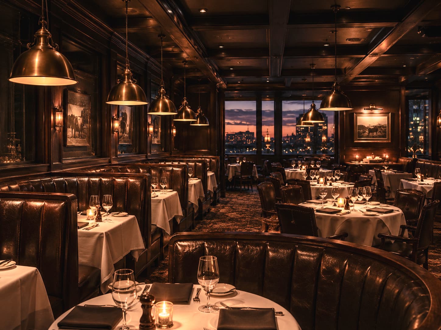 El comedor principal, con las mesas listas para el servicio