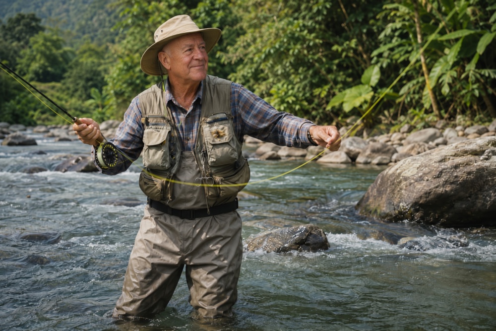 Bob fishing the Caldera river